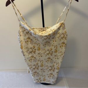 Skies Are Blue Floral Cowl Neck Camisole Tank Top Small